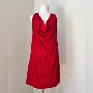 TROPI COUTURE Elegant Red Draped Dress